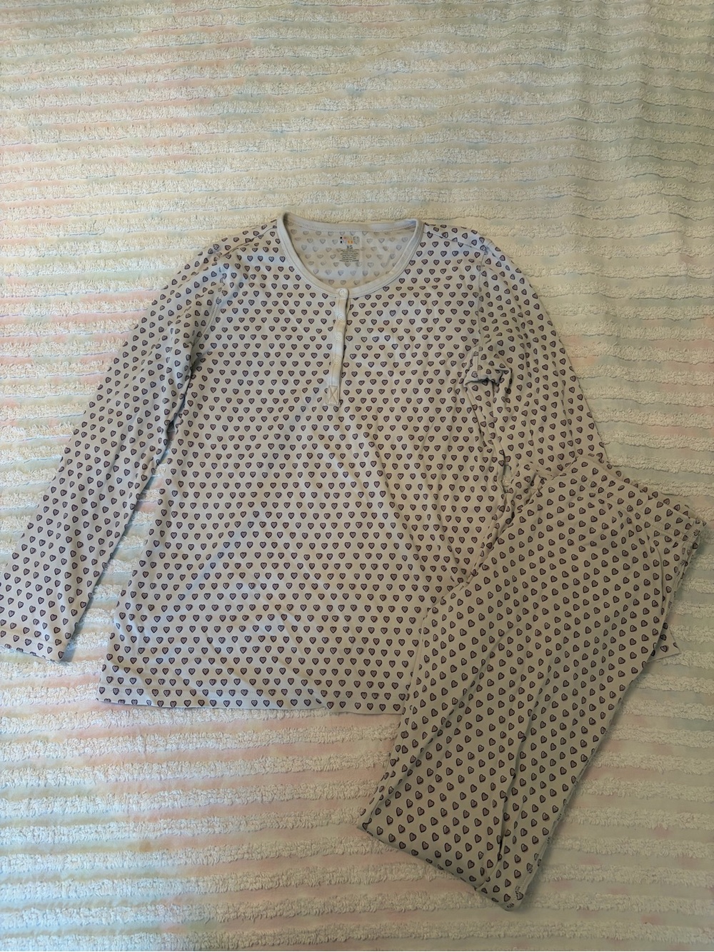 Women’s Roller Rabbit Disco Hearts Long Sleeve Pajama Set XS